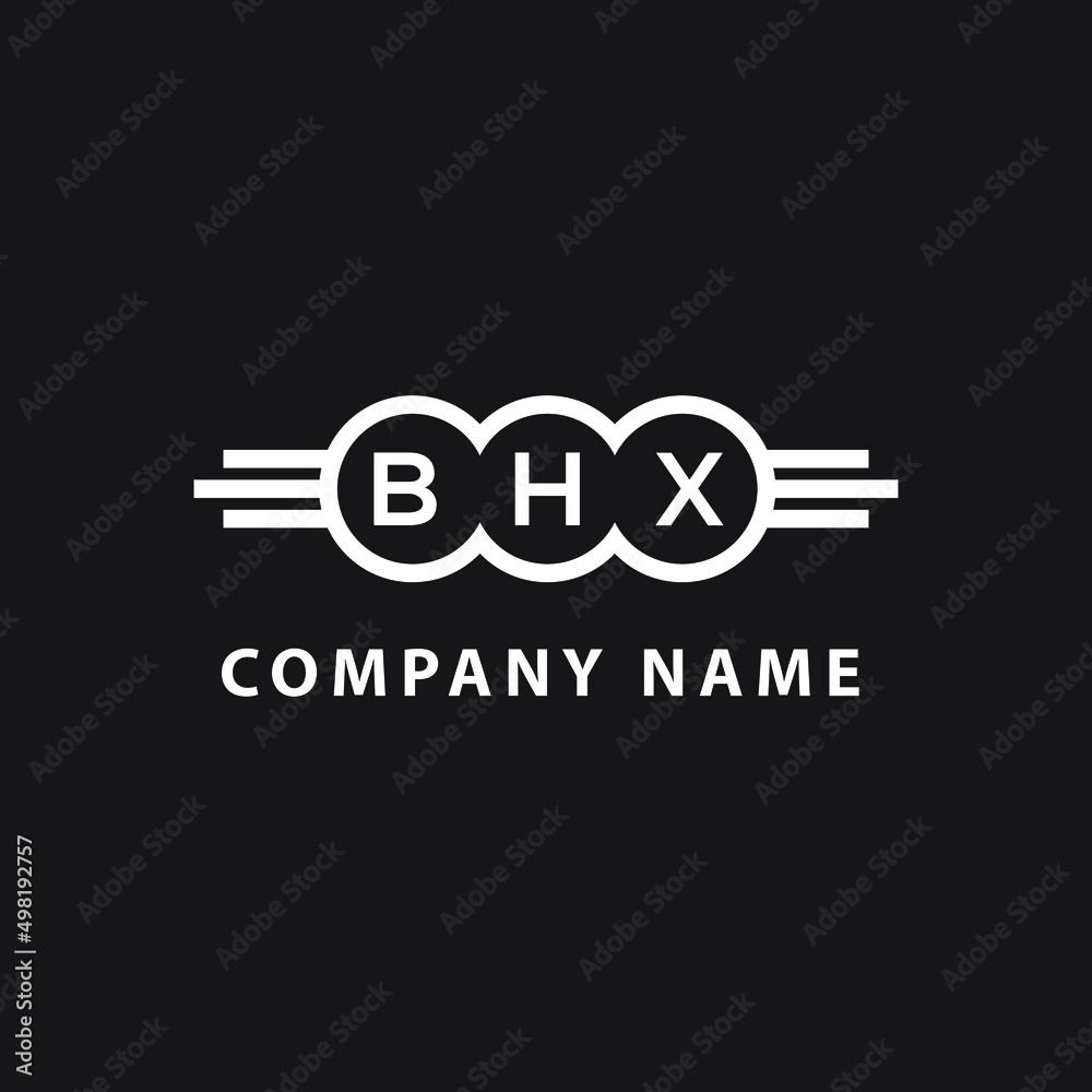 BHX letter logo design on black background. BHX  creative circle letter logo concept. BHX letter design.