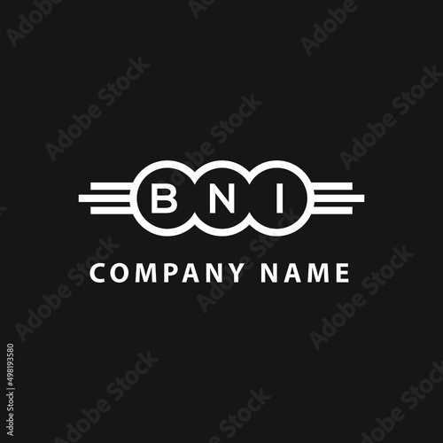 BNI letter logo design on black background. BNI creative  initials letter logo concept. BNI letter design. photo