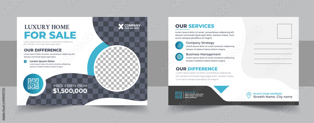Modern & Elegant eddm Postcard Template Design For Home Sale. Modern & Elegant eddm Postcard Template Design For Home Sale.