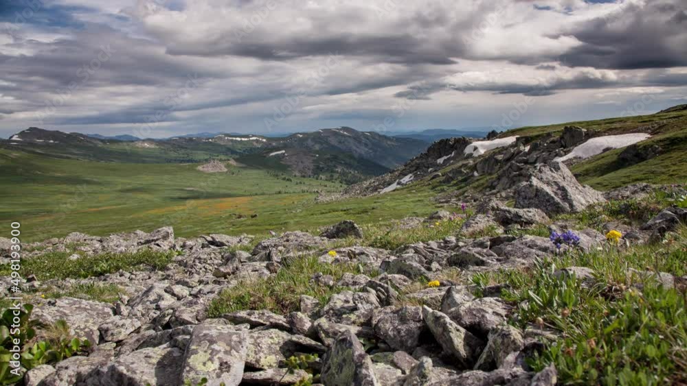 timelapse with camera movement in the Altai mountains timelapse with camera movement in the Altai mountains