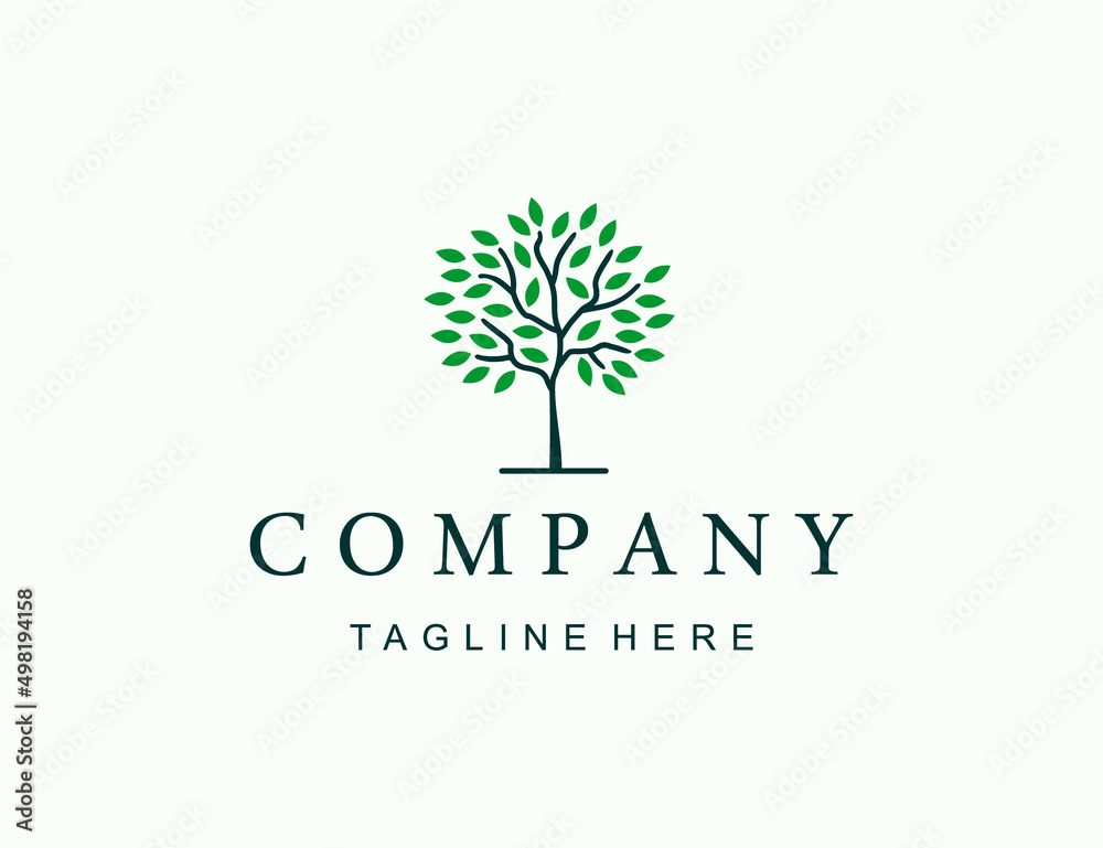 Green ecology tree logo template