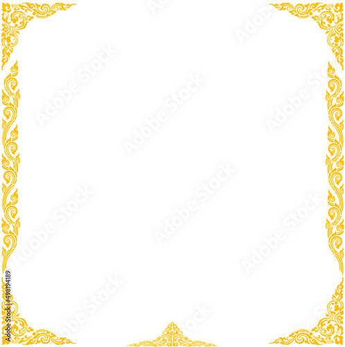 Thai art and asian style luxury banner gold background pattern decoration for printing, flyers, poster, web, banner, brochure and card concept vector illustration. Thai Pattern supreme gold background