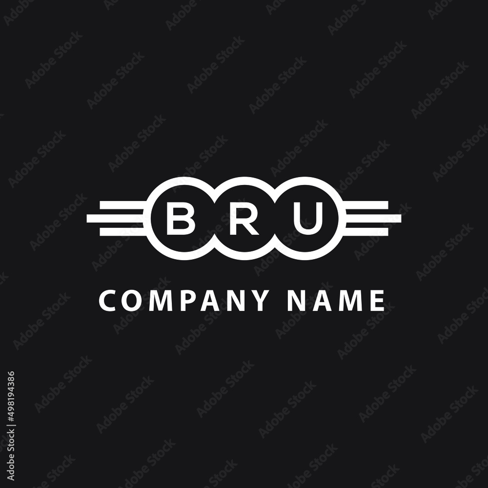 BRU letter logo design on black background. BRU  creative initials letter logo concept. BRU letter design.
