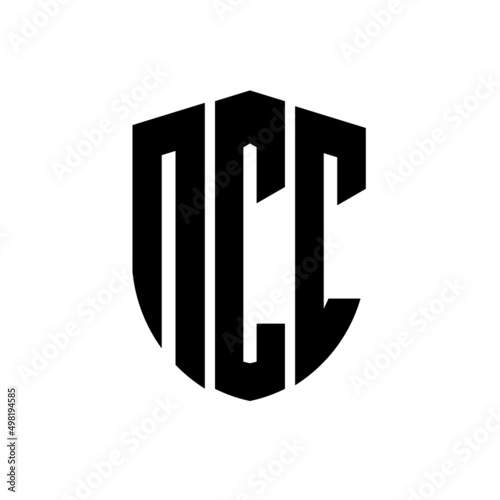 NCC letter logo design. NCC modern letter logo with black background. NCC creative  letter logo. simple and modern letter logo. vector logo modern alphabet font overlap style. Initial letters NCC  photo