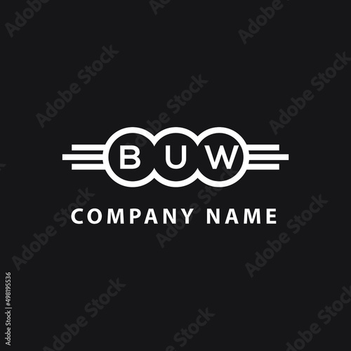 BUW letter logo design on black background. BUW  creative initials letter logo concept. BUW letter design. photo