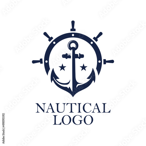 Vintage label with an anchor and slogan, Vector illustration, anchor icon, Simple shape for design logo, emblem, symbol, sign, badge, label, stamp, Apparel t-shirt design