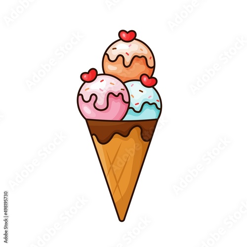 Ice cream vector illustration, with different flavors.