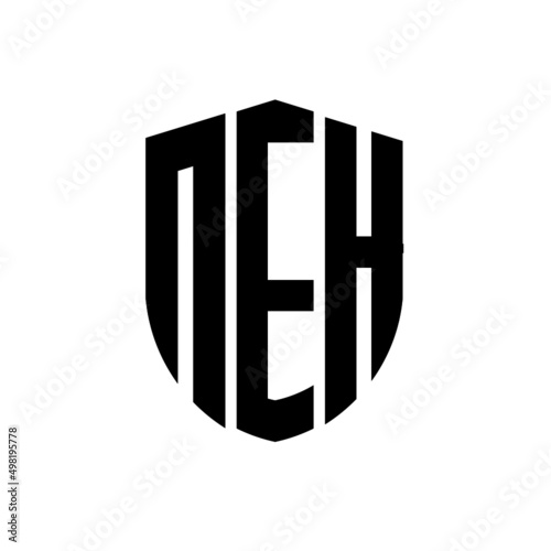 NEH letter logo design. NEH modern letter logo with black background. NEH creative  letter logo. simple and modern letter logo. vector logo modern alphabet font overlap style. Initial letters NEH   photo