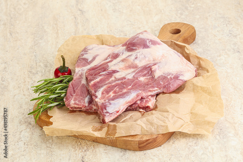 Raw pork ribs for cooking