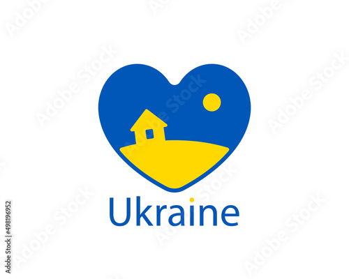 Ukrainian heart in blue-yellow colors of the flag of Ukraine. Symbol of freedom and democracy.