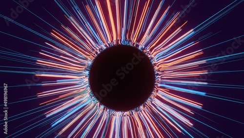 Psychedelic Wave. 3D Neon Render