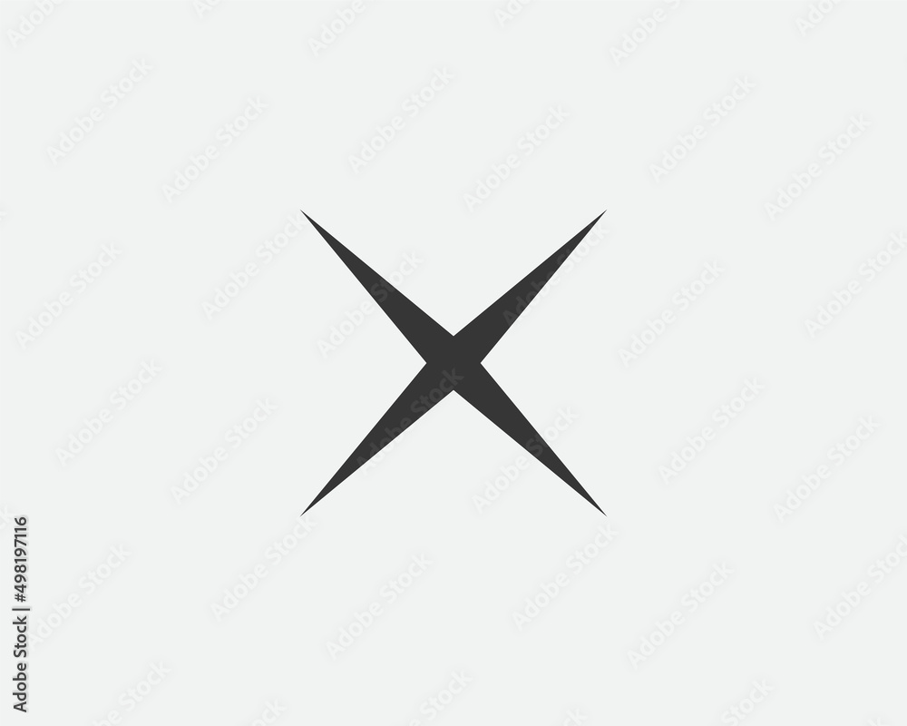 Star icon, vector shape. Abstract design spark sign. Black and white silhouette Star icon, vector shape. Abstract design spark sign. Black and white silhouette