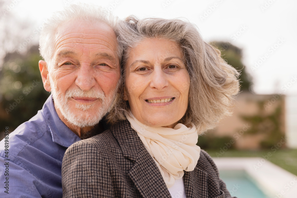Smiling senior couple on sunny day Smiling senior couple on sunny day