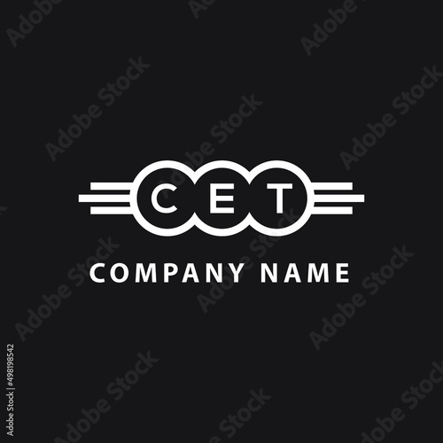 CET letter logo design on black background. CET  creative initials letter logo concept. CET letter design.