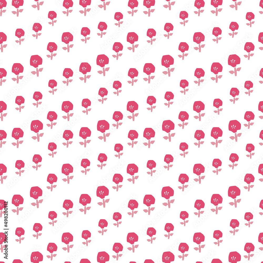 Abstract botanical seamless pattern. Simple flower shape. Monochrome vector illustration for printing, decoration, textile, branding design Abstract botanical seamless pattern. Simple flower shape. Monochrome vector illustration for printing, decoration, textile, branding design