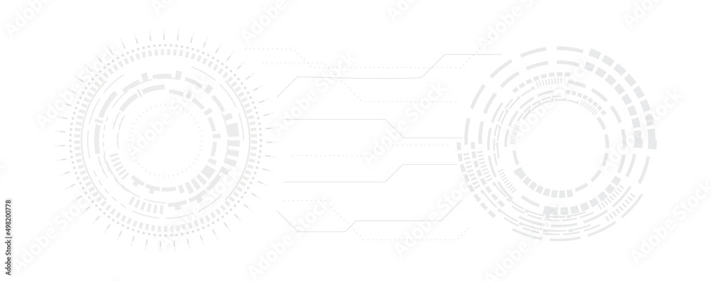 Illustration or vector of circle and line black and white abstract engineering technology background, communication and innovation concept Illustration or vector of circle and line black and white abstract engineering technology background, communication and innovation concept