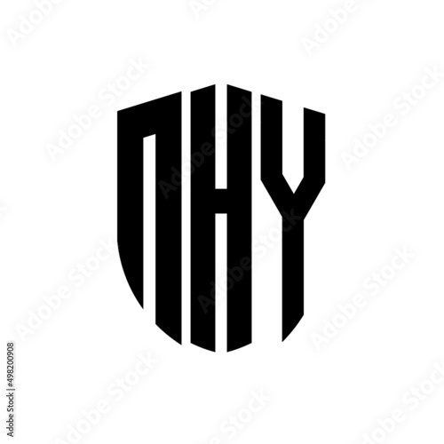 NHY letter logo design. NHY modern letter logo with black background. NHY creative  letter logo. simple and modern letter logo. vector logo modern alphabet font overlap style. Initial letters NHY  photo