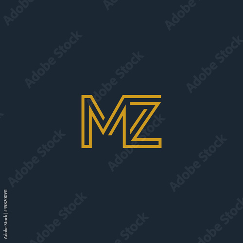 Abstract initial MZ letter icon logo