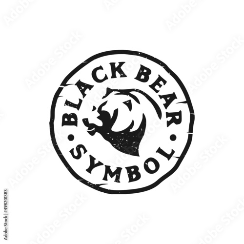 Black Bear logo design vector premium, emblem logo vintage illustration