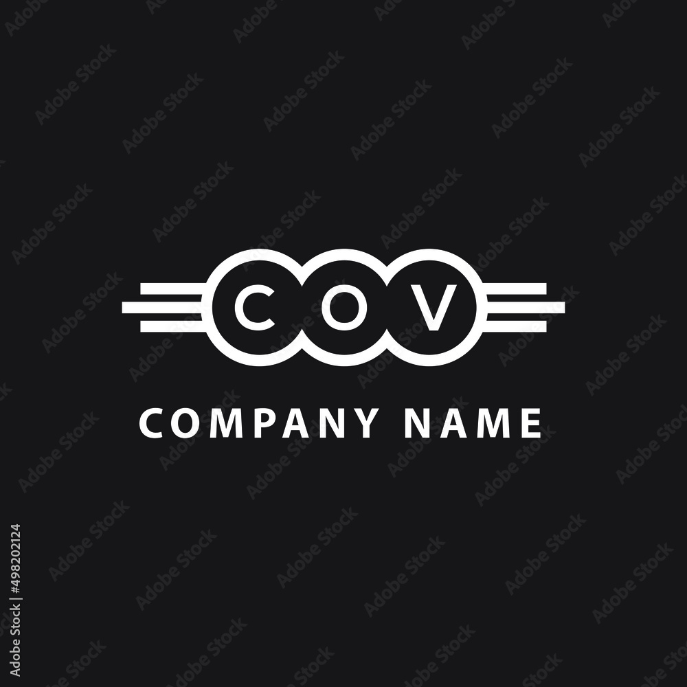COV letter logo design on black background. COV  creative circle letter logo concept. COV letter design.
