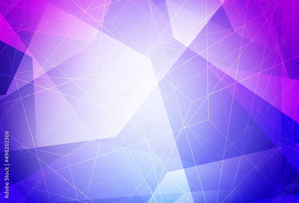 Obraz premium Light Pink, Blue vector background with triangles.