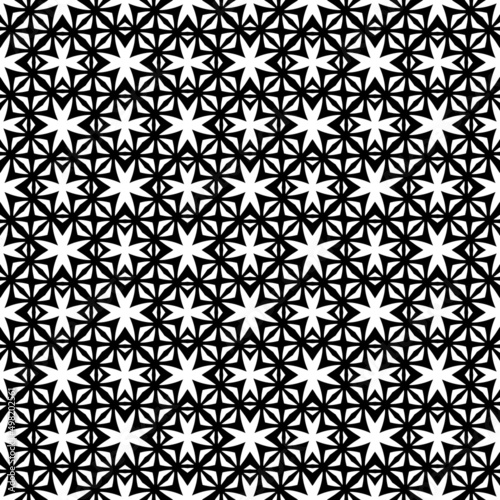 Modern stylish graphic geometric black and white backdrop.Tibetan scallop tile ornament in black and white..Digital image with a psychedelic stripes.abstract classical. Modern stylish texture.