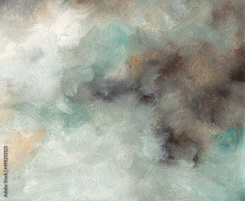 Oil paint texture. A hazy atmosphere abstract art background. Oil painting on canvas. Brushstrokes of paint.