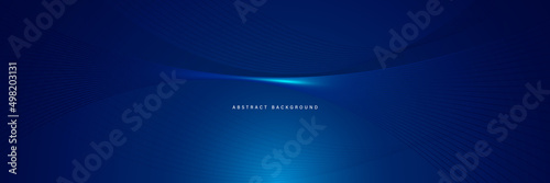 Abstract blue background with glowing flow wave lines. Futuristic technology concept with light effect elements. Suit for cover, poster, banner, flyer, website, header, brochure