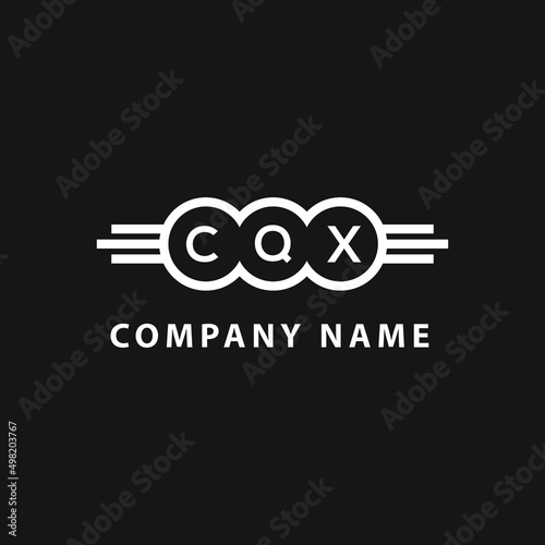 CQX letter logo design on black background. CQX creative circle letter logo concept. CQX letter design. 