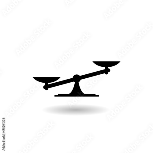 Mechanical scales balance icon with shadow