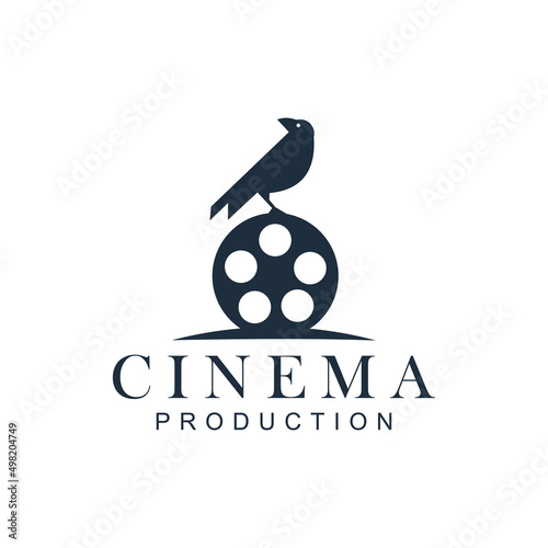 Bird with Film Equipments. Good logo design for Movie Maker