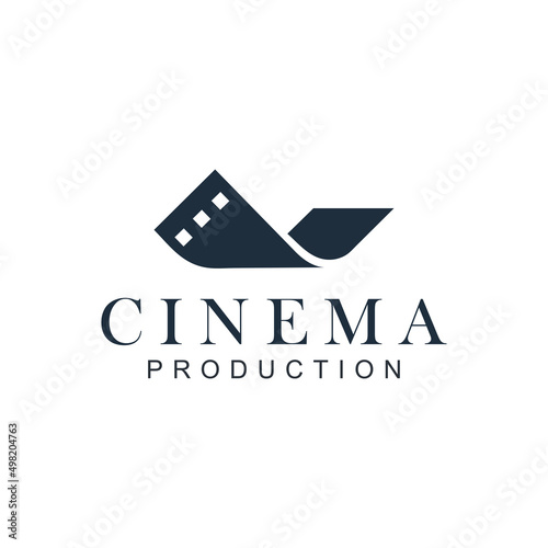 Cinema logo movie emblem template . Movie Production Logo .Film Camera Logo Template . film strip cinema , Videography Logo Images