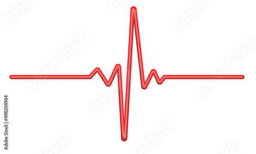 Heartbeat line icon. 3d pulse, cardiogram, heart rhythm, ECG symbol. Vector illustration.