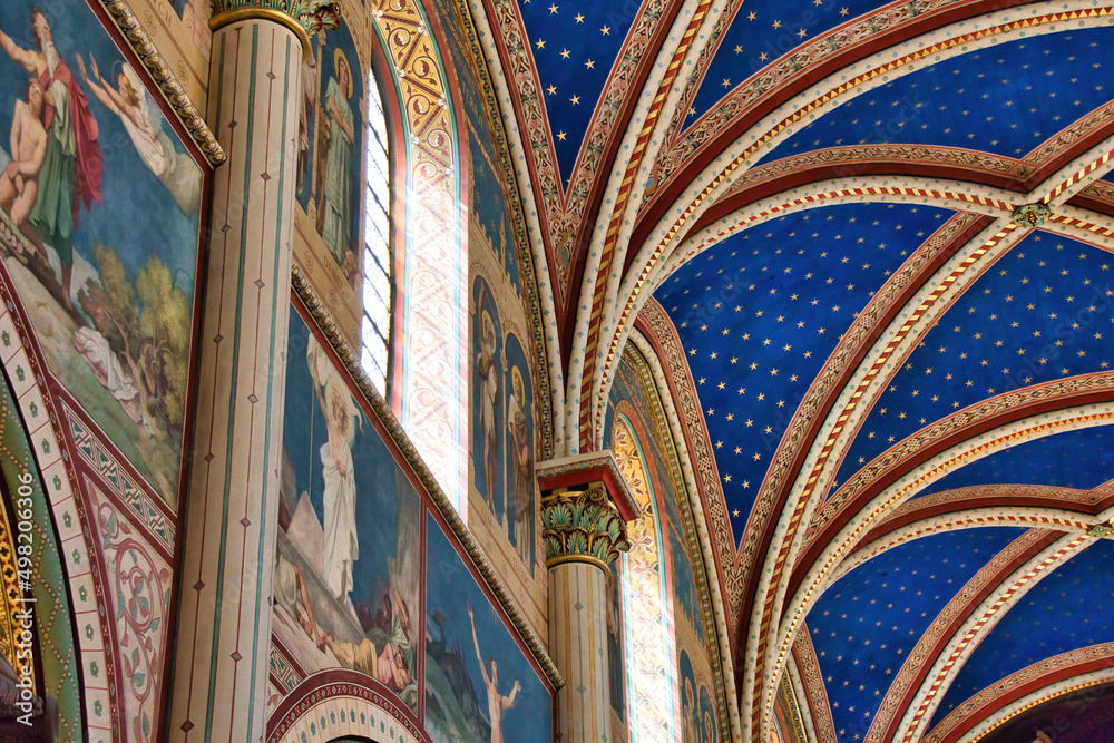 interior of the cathedral in paris