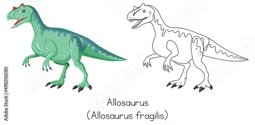 Dinosaur sketching of allosaurus