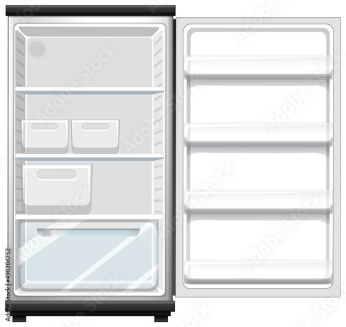 Refridgerator with opened door