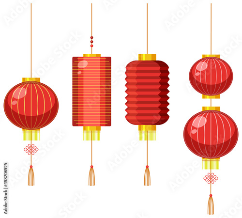 Set of different Chinese Lanterns