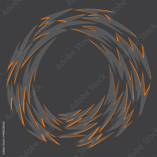 Abstract background with rounded various sharp, zigzag and lightning pattern