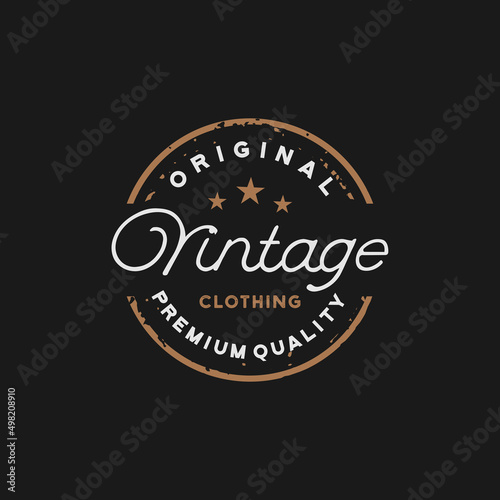 Classic Vintage Retro Label Badge logo design for cloth apparel