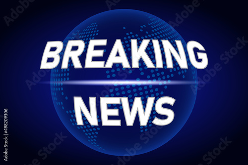 Breaking news urgent news background, world news TV show banner design vector graphic