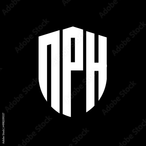 NPH letter logo design. NPH modern letter logo with black background. NPH creative  letter logo. simple and modern letter logo. vector logo modern alphabet font overlap style. Initial letters NPH  photo
