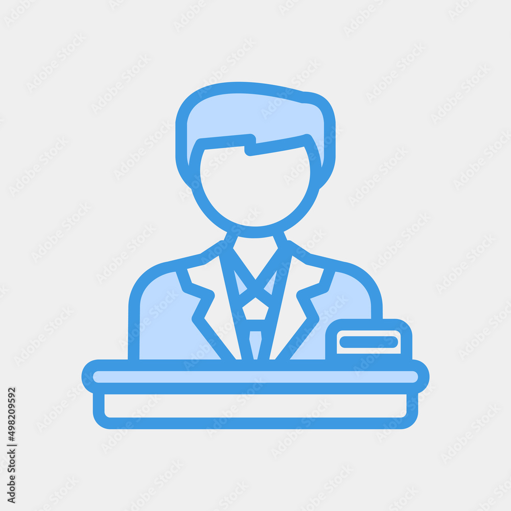 Boss icon in blue style, use for website mobile app presentation