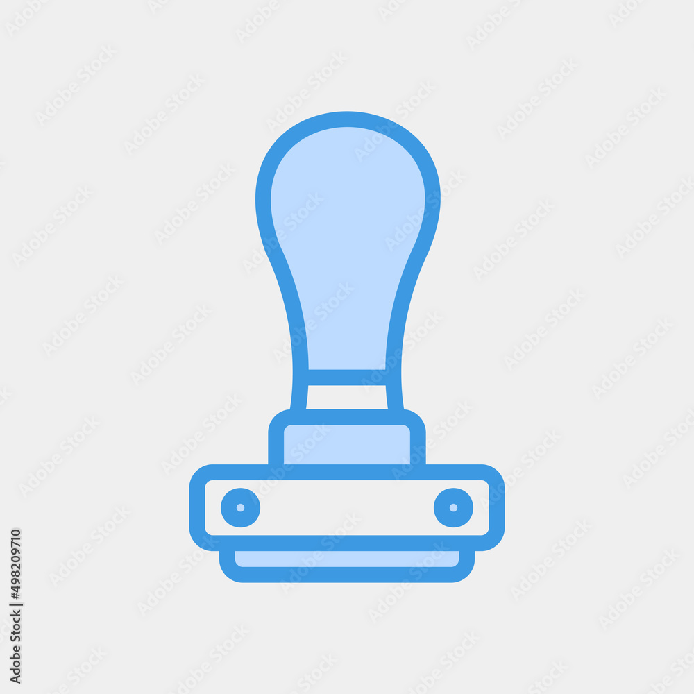 Stamp icon in blue style, use for website mobile app presentation Stamp icon in blue style, use for website mobile app presentation