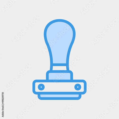 Stamp icon in blue style, use for website mobile app presentation