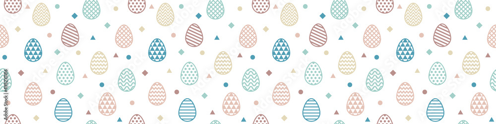 Easter banner with decorative eggs. Seamless pattern. Vector Easter banner with decorative eggs. Seamless pattern. Vector