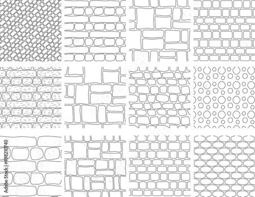 seamless hatch pattern of architectural texture background- stonework photo
