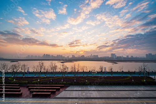 sunrise over the river