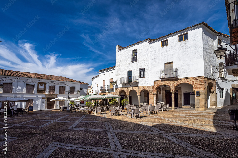 Small Square, Plaza Chica in Zafra, province of Badajoz, Extremadura, Spain