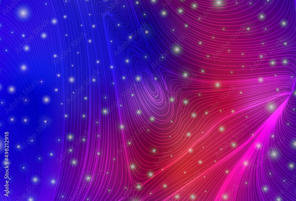 Fototapeta premium Dark Blue, Red vector background with circles, curve lines.