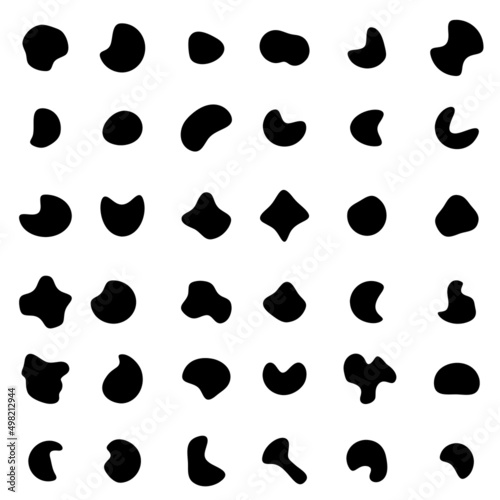 Random shapes.organic black blobs of irregular shape.absract blotch.simple liquid.vector set